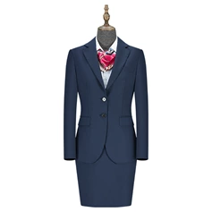 WY5020 WOMEN'S TWO BUTTON SUIT WITH DOUBLE SLIT AT THE BACK