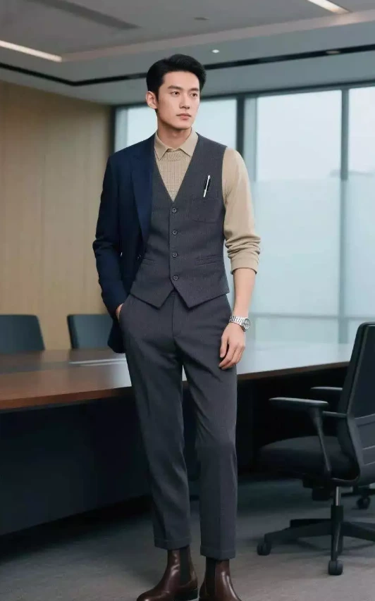 Men wearing vests in autumn unlock the "hidden code" for dignity and gentlemanly demeanor (1) choose the right vest