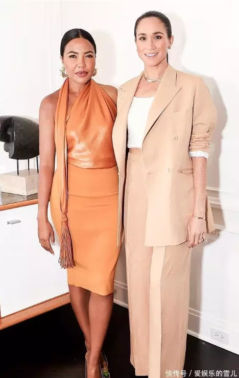 Meghan Markle arrived at a celebrity dinner, her suit dazzling.